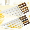 thumbnail image 1 of Yesbay Cake Spatula Wooden Handle Baking Tools Stainless Steel Cupcakes Fondant Scraper for Kitchen,8 inch 1, 1 of 7