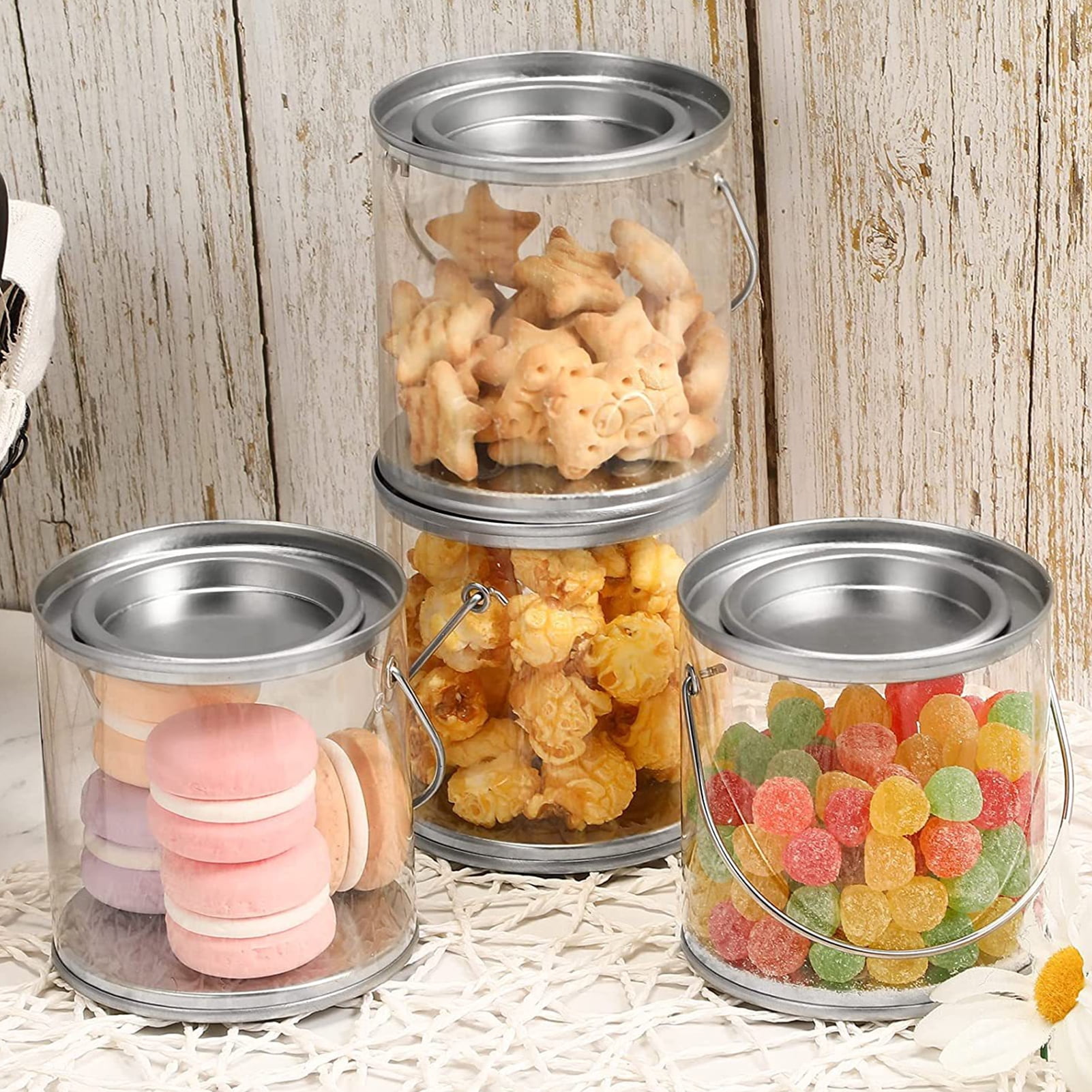 4 Pieces Plastic Candy Jars with Lids 71 oz Clear Cookie Jars Candy Buffet  Containers Candy Holder for Candy Buffet Food Snack Storage Canister for