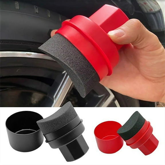 Yesbay Car Tire Shine Applicator with Curved Head Automotive Tire Dressing Applicator Brush Auto Wheel Wax Buffing Sponge Pad Car Detailing Tools