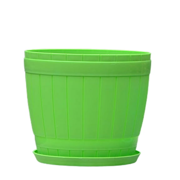 Yesbay Ceramic-like Flower Succulent Plant Pot Planting Holder Flowerpot with Tray 2.9"x2.5"