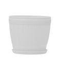 thumbnail image 1 of Yesbay Ceramic-like Flower Succulent Plant Pot Planting Holder Flowerpot with Tray 2.9"x2.5", 1 of 8