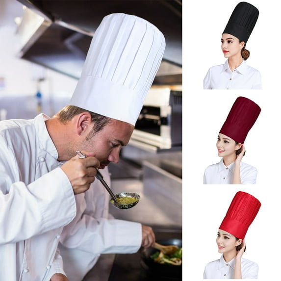 Yesbay Chef Hat Adjustable Elastic Adult Baker Cooking Cap Soft Breathable Height Thickness Kitchen Tools for Baking Art Classes Parties