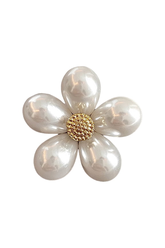 Chic Flower Bow Brooch Lightweight Rust-resistant Alloy Lapel Pin Elegant Pearls Jewelry for Women Accessory