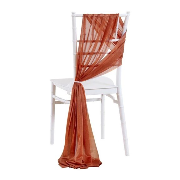 Yesbay Chiffon Chair Sashes Wedding Aisle Decorations 9Ft Wrinkle-Free Draping Fabric for Ceremony Reception Party Banquet Decoration