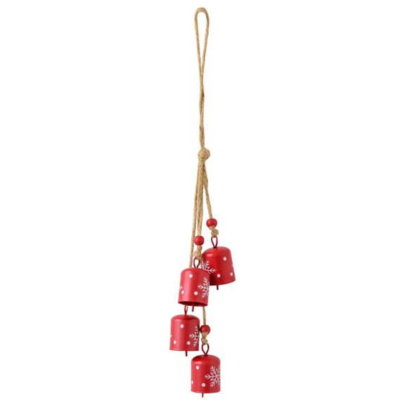 Yesbay Christmas Bells Hanging Cow Bells with Snowflake Design Window Jingle Bells for Christmas Tree Decoration Winter Festive Party