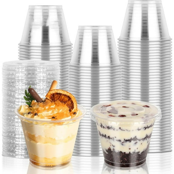 Yesbay Clear Plastic Cups Thickened Drinking Cups for Parties Weddings Bars 9 Oz Food Safe Disposable Cups