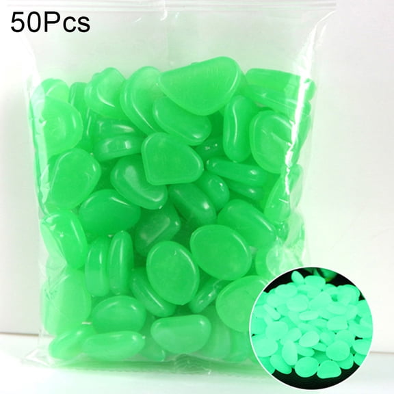 Yesbay Cobblestone 50Pcs Glow Pebble Irregular Shape Non-mineral Aquarium Decor Creative Glow Stones for Potting