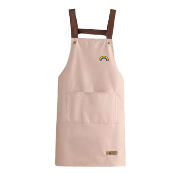 Yesbay Cooking Apron Waterproof Wide Application with Pockets Oil Proof PVC Apron for Home