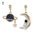 thumbnail image 1 of Yesbay Creative Asymmetrical Astronaut Planet Moon Pendant Women Stud Earrings Jewelry-1#, 1 of 7