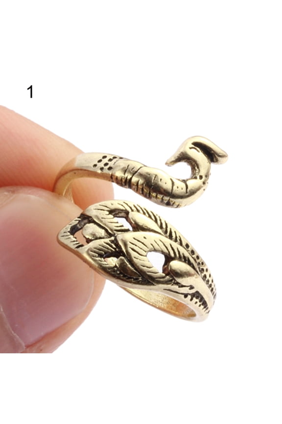 Crochet Loop Peacock Design Adjustable Sewing Ring Wear Thimble Knitting Supplies for Household