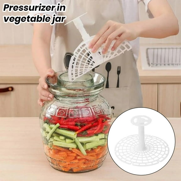 Yesbay Cucumber Pot Press Plastic Holder for Kimchi Making Pressure Machine for Compact Packing Adjustable Size Kitchen Gadget Jar Pickle Pot Tool