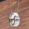 thumbnail image 1 of Yesbay DAD MOM Carved Letters Titanium Steel Ring Necklace Pendant Mother Father Day Gift for Evening Party, 1 of 3