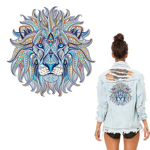 Yesbay DIY Lion Iron-on Heat Transfer Clothes Patches Stickers Applique Decor,Golden