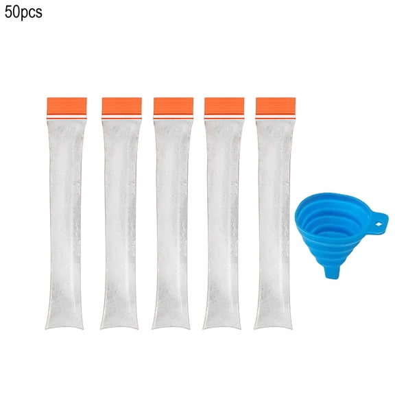 Yesbay Disposable Popsicle Bag Freezer Tubes with Zip Seals And Funnel Leak-Proof DIY Popsicle Mold for Ice Pops Yogurt Juice Smoothies