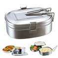 thumbnail image 1 of Yesbay Double Layers Bento Lunch Box Student Stainless Steel Food Storage Container,Extra Large, 1 of 7