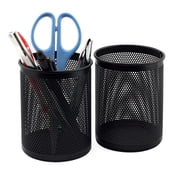 Yesbay Durable Round Mesh Iron Pencil Holder, Black