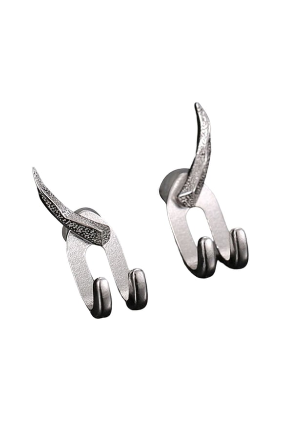 Ear Studs Punk Hip Hop Detachable 2-Claw Hook Personality Gift Cool Men Earrings Jewelry