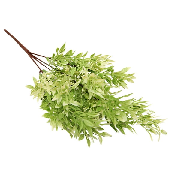 Yesbay Easily Bent Artificial Leaf Plastic Delicately Cut Simulation Plant Wedding Decor,Green & White