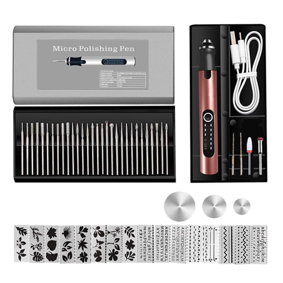 Yesbay Electric Grinder Engraving Pen Cordless Rotary Engraver Pen for Metal Wood Glass Crafts And Plastic USB Rechargeable Engraving Machine Kit Etcher Tool