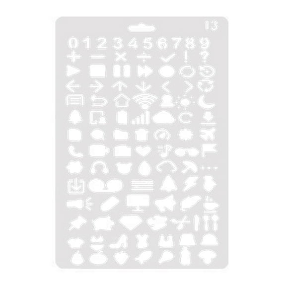 Yesbay English Alphabet Number DIY Scrapbook Drawing Template Measuring Ruler Stencil,13#