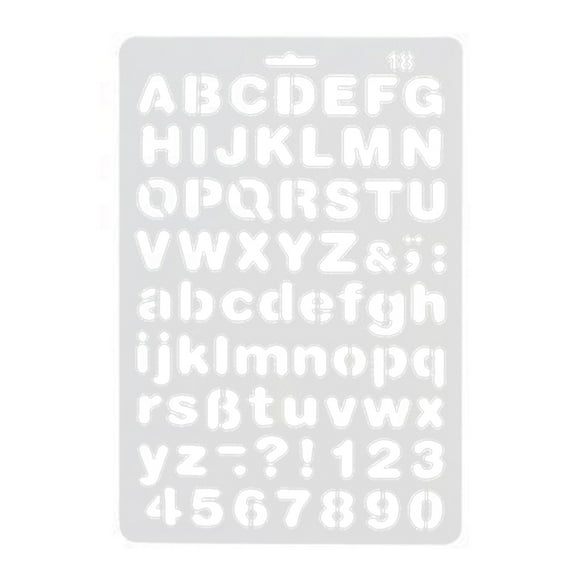 Yesbay English Alphabet Number DIY Scrapbook Drawing Template Measuring Ruler Stencil,18#