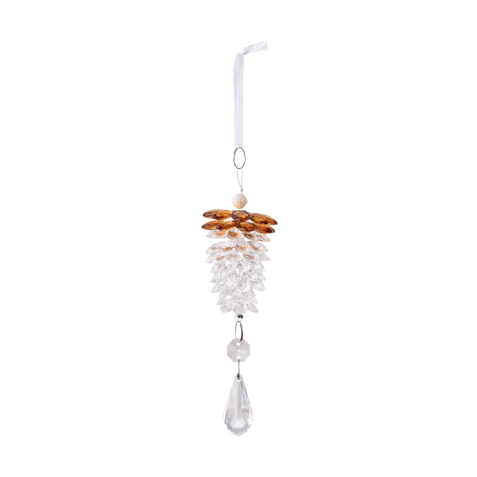 Yesbay Faux Crystal Pinecone Christmas Ornaments Hanging Clear Prism ...