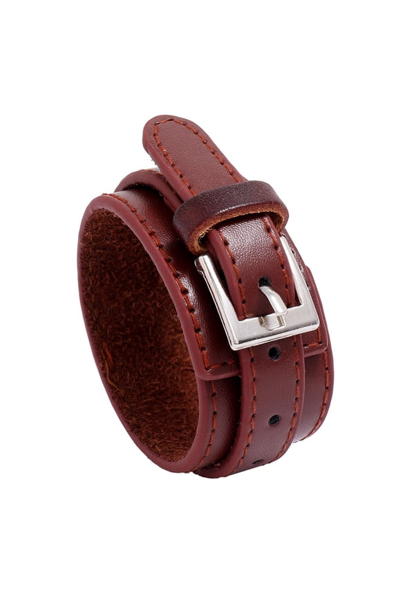 Faux Leather Men Bracelet Retro Luxury Elegant Punk Adjustable Pin Buckle Comfortable Male Cuff Bangle Accessories Gift