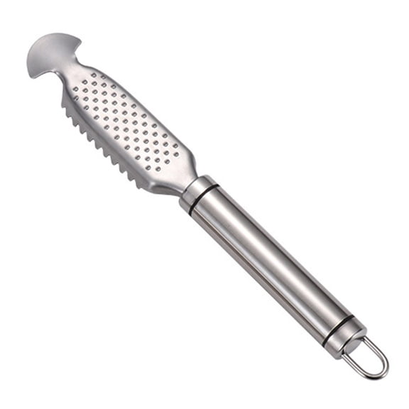 Yesbay Fish Scaler Tool Stainless Steel Fish Descaler with Grooves Double-Row Tooth Fish Scraper Ergonomic Handle Fish Scale Scratch Cleaner for Scaling Cleaning