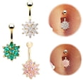 thumbnail image 1 of Yesbay Flower Cubic Zirconia Belly Button Ring Navel Bar Barbell Body Piercing Jewelry,Belly Ring, 1 of 7
