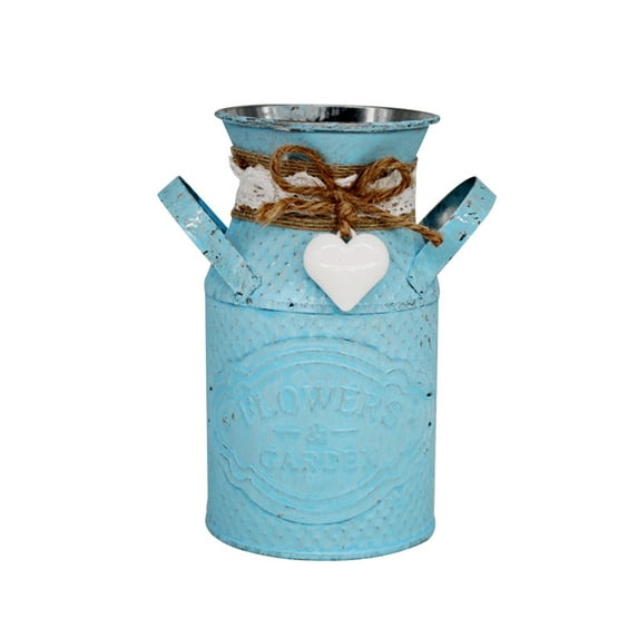 Yesbay Flower Pot Round Cylindrical Flower Plant Pot Planter Iron Art Garden Living Room Decor