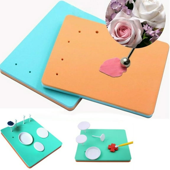 Yesbay Fondant Cake Foam Pad Paste Decorating Sugarcraft Flower Model 5-hole Mat Tool,Fondant Cake Foam Pad