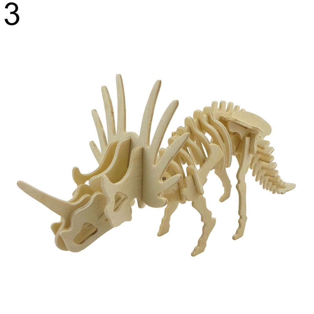 Yesbay Funny 3D Simulation Dinosaur Skeleton Puzzle DIY Wooden ...