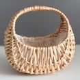 thumbnail image 1 of Yesbay Handwoven Rattan Flower Basket, Oval Shape Storage Basket, Handles, 1 of 10