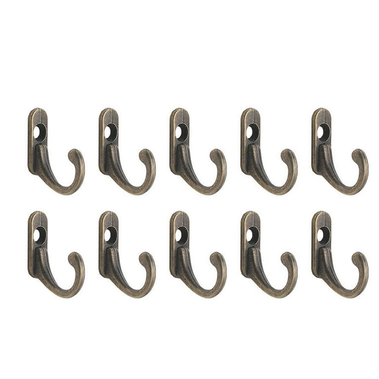 Yesbay Hanging Hook,10Pcs Antique Brass Strong Adhesive Wall Hook Clothes  Coat Hanger Home Decor 