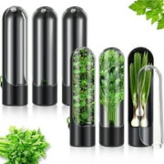 Yesbay Herb Saver for Refrigerator Vegetable Preserver Cilantro Freshness Keeper Waterproof Thyme Dill Storage Containers Rosemary Preservation Tools for Parsley Asparagus