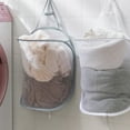 thumbnail image 1 of Yesbay Household Folding Mesh Bathroom Polyester Hanging Laundry Basket Bag,White, 1 of 8