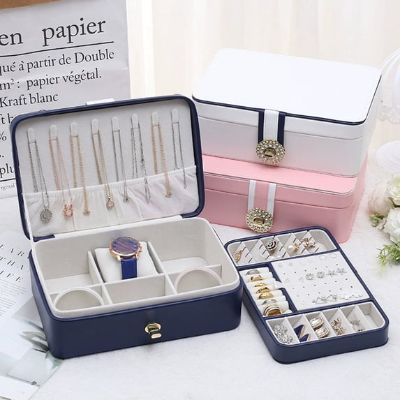 Yesbay Jewelry Box Multiple Compartments Detachable Divider Fashion Women Ring Necklace Display Organizer Case Household Supplies