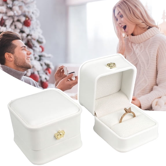 Yesbay Jewelry Ring Box Portable Soft Velvet Lined Earring Ring Case Jewelry Organizer