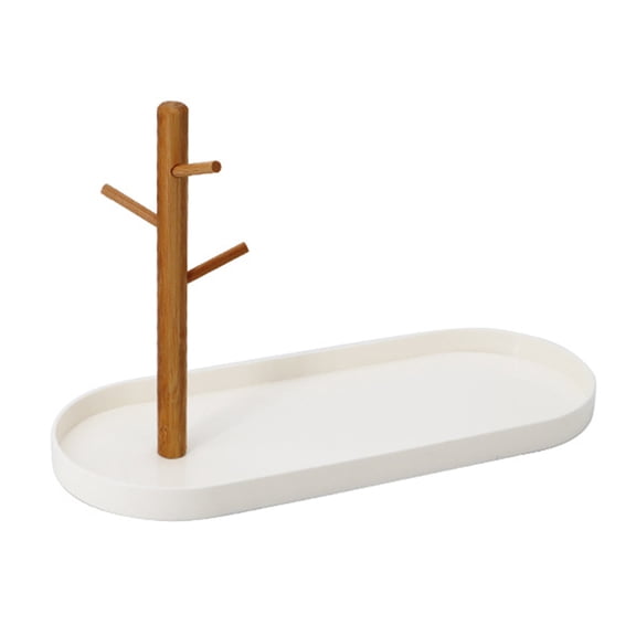 Yesbay Key Jewelry Tray with 3-Tier Hanging Organizers Lightweight Entryway Storage Tray Home Supplies White