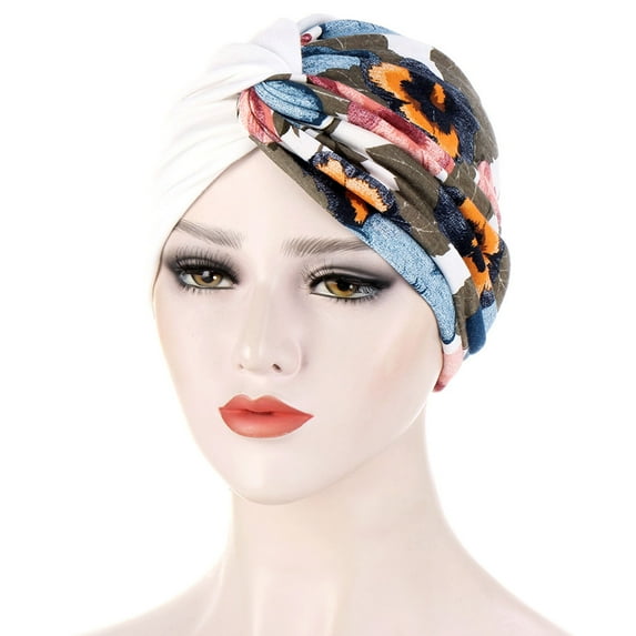 Yesbay Knot Headscarf Splicing Design Multiple Functions Headwear Solid Protective Pattern Knot Head Wrap for Taking Shower
