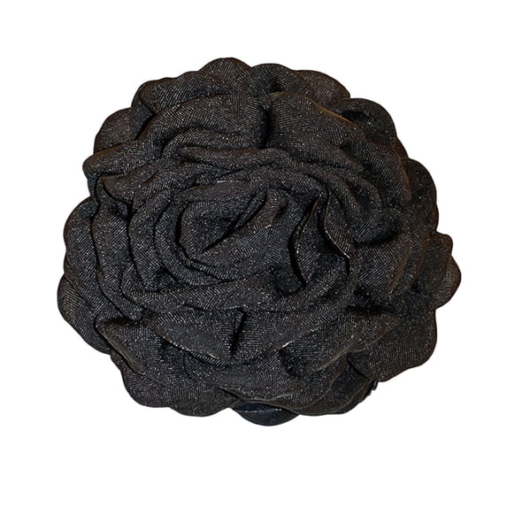 Yesbay Large Camellia Flower Decor Hair Claw Back Head Bathing Hair Clip Anti-slip Shark Hair Barrette Headdress Hair Accessories