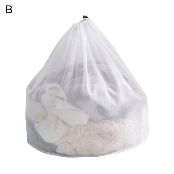 Yesbay Laundry Bag Fine Mesh with Drawstring Anti-Deform Tough Washing Net Bag Household SuppliesFine Mesh 31.5" x 23.62" x 0.08"