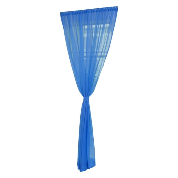 Yesbay Light Transmission Sheer Curtain Bright Color Polyester Comfortable Touch Door Drape for Living Room