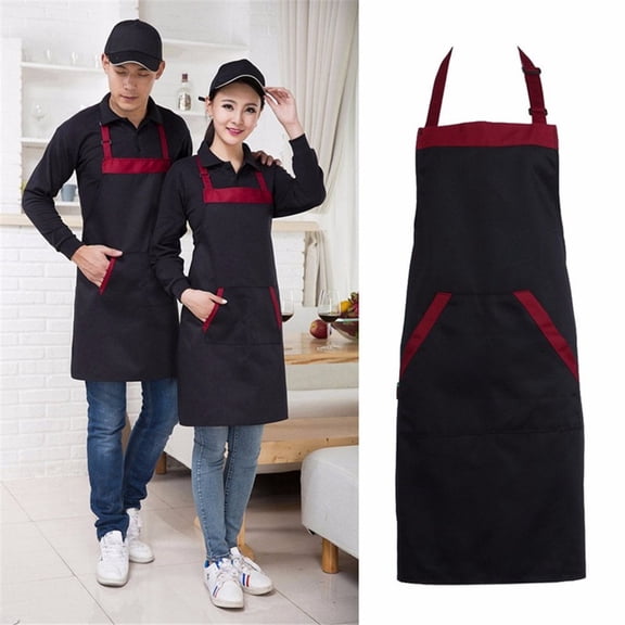 Yesbay Long Man Women Waist Apron with Pocket Catering Chef Waiter Bar Waterproof,Apron-Black