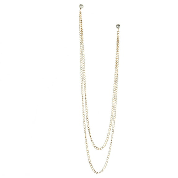 Yesbay Men Brooch Long Chain High-end Fine Workmanship Hollow Out Rhinestone Decor Match Clothes Luxury Polished Coat Collar Pin Men Clothes Accessories