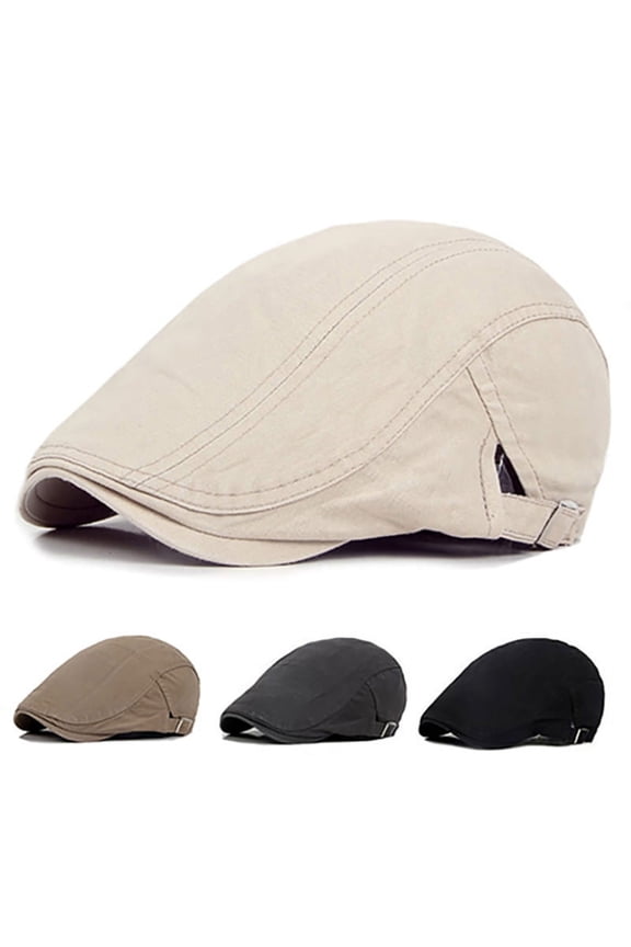 Men Casual Classic Flat Cabbie Newsboy Ivy Hat Cotton Sun Beret Cap,Coffee