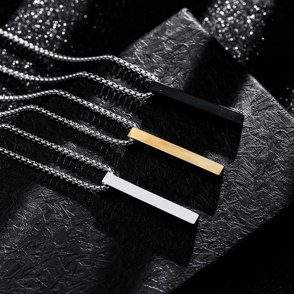 Yesbay Men Necklace Stainless Steel Solid Color Chain Lightweight Male Pendant Gift