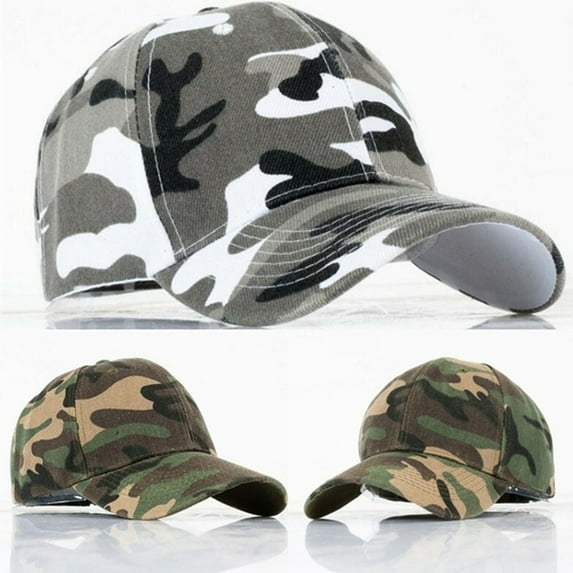 Yesbay Men Women Outdoor Sports Camouflage Print Baseball Cap Snapback Hip Hop Sun Hat,Grey