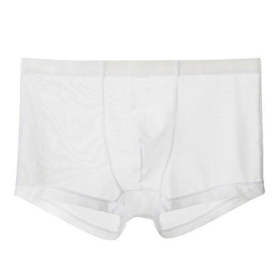 Yesbay Mesh Boxer Briefs Seamless 3D Convex Film Low Rise Underwear Breathable See-Through Shorts Panties