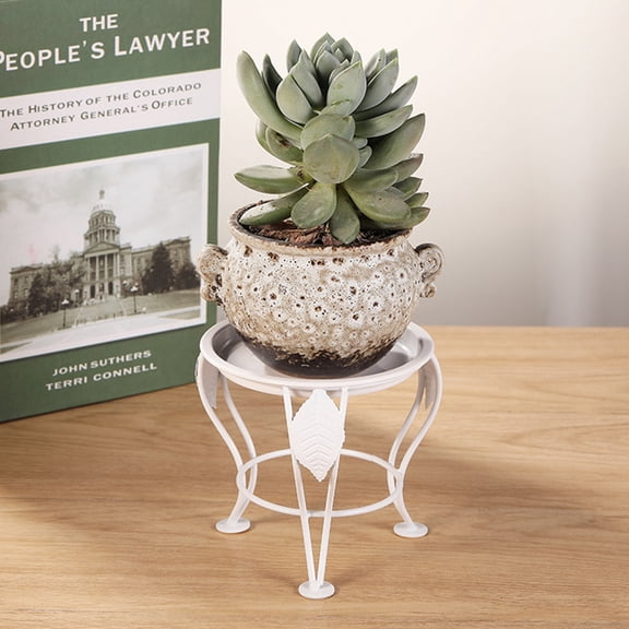 Yesbay Metal Plant Stand Coated Three Legged Potting Rack Round Standing Planter Holder